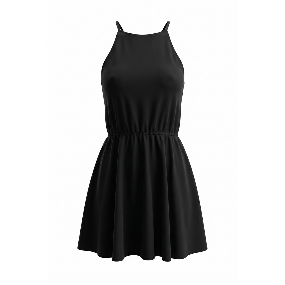 Old Navy Womens Black High Neck Sleeveless Rayon Romper Size S Small‎ Pocketed